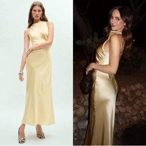 REFORMATION NWT Casette Silk Dress in Blonde 4